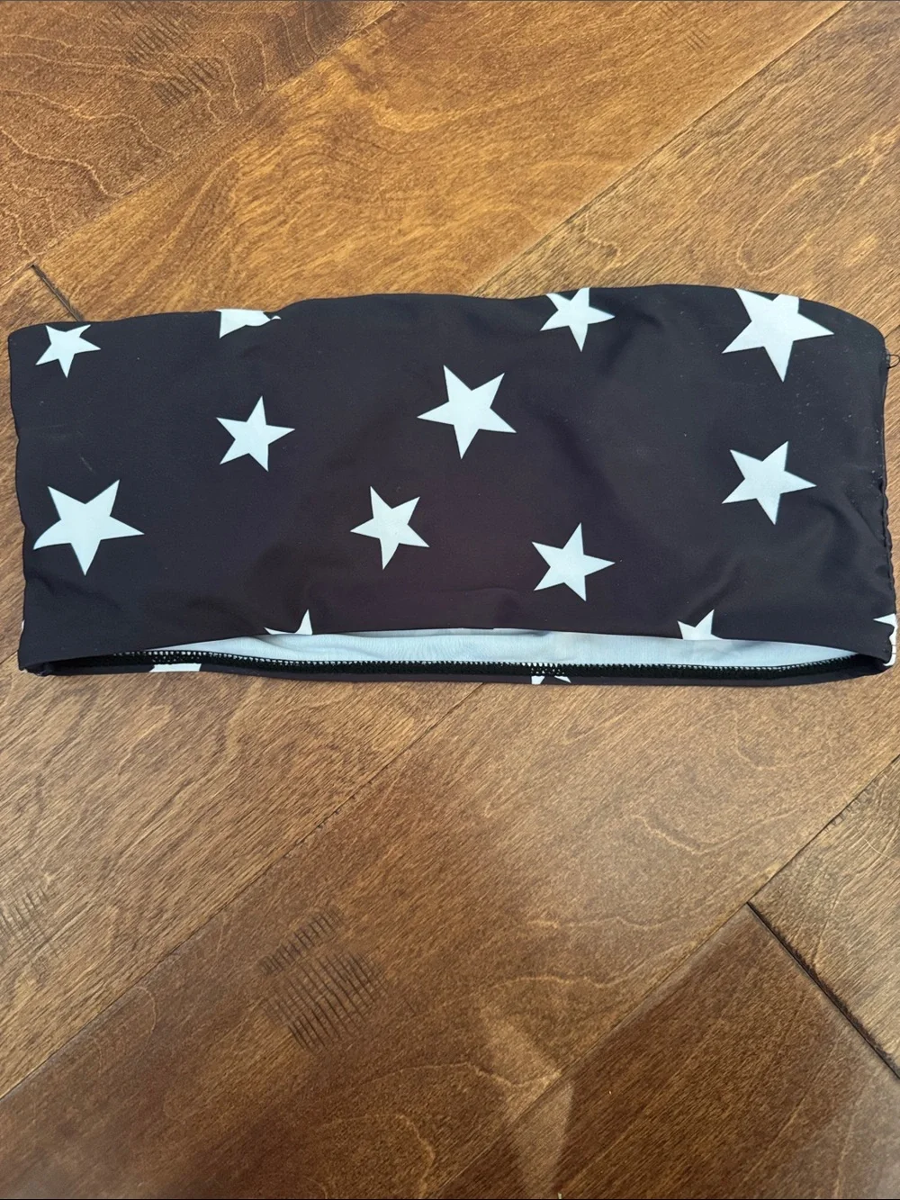 Black and white Star Bandeau Bikini Top - Swim